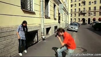 Aroused cute asian bitch making out