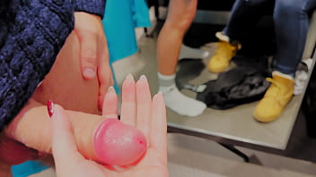 Public blowjob in fitting room from a hot blonde girl were we too loud