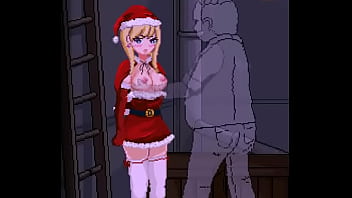 Cute woman in female santa claus clothes in back alley tales hentai ryona gameplay video
