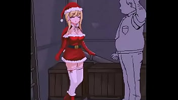 Cute woman in female santa claus clothes in back alley tales hentai ryona gameplay video