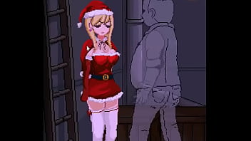 Cute woman in female santa claus clothes in back alley tales hentai ryona gameplay video