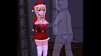 Cute woman in female santa claus clothes in back alley tales hentai ryona gameplay video