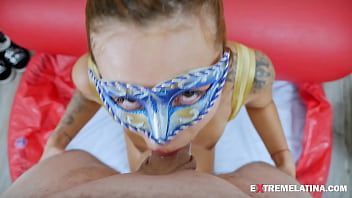 Lovely mouth babe puking on cock