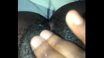 Black wet pussy late night solo masturbation