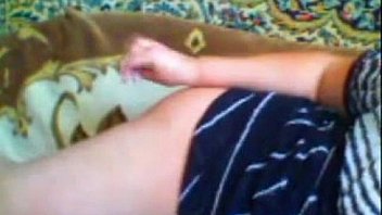 Large woman teasing her body