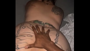 Tattoo big ass white girl creams on bbc