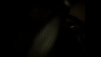 Black stocking white high heels