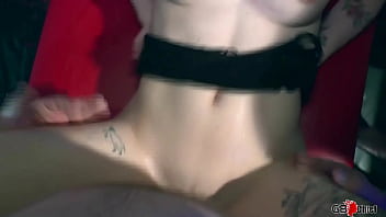 Whip cream gangbang with young horny girl