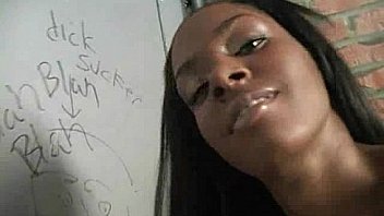 Hottie sucks and fucks black cock for cusmhot at gloryhole 12