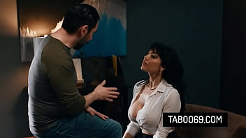 Curvy stepmom fucks with the principal to take her stepson in his academy