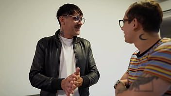 Beautiful blonde and brunette share two cocks after the gym foursome