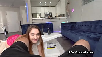 She shows ass then slides on my dick