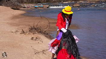 Gibby the clown cosplays the famous manga one piece & fucks hot ebony