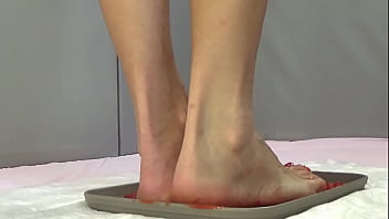 Peeing in strawberries and trampling them with my beautiful feet