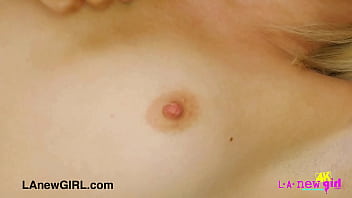 Vibrant blonde grace naked close up