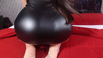 Stepsister turns me on with that black latex suit how sexy