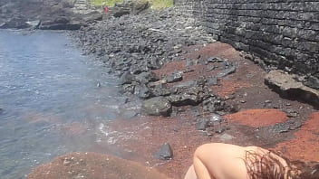 Curvy lady dresses up in sexy clothes masturbates on the beach and photoshoot