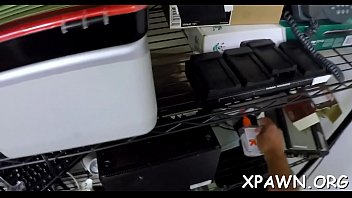 Hot whore has sex in shop