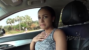 Glamorous fit brunette showing off and sucking it hard