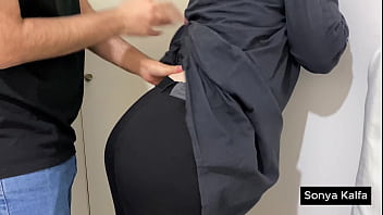 A quick standig doggystyle with horny hijab neighbor