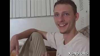 Attractive teen jean deepthroats a big meat rocket