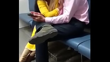 Desi girlfriend kissing in metro