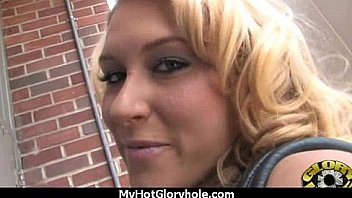 Hot babe comes back for dick at gloryhole 10