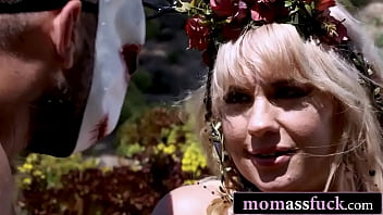 He drills his stepmom's ass under the open sky offering to the divine He drills his stepmom's ass under the open sky offering to the divine