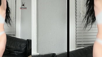 Jazmin gets a casual lingerie set to try on and model