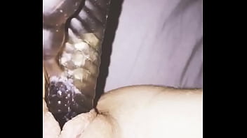 Wife cums on vibrator while hubby is away