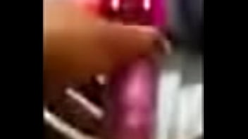 Sexy ebony plays with herself