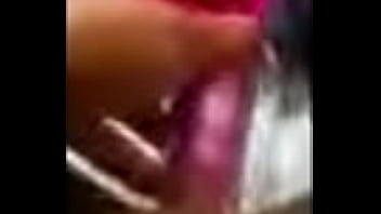 Sexy ebony plays with herself