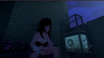 Roxanne walking naked on the street