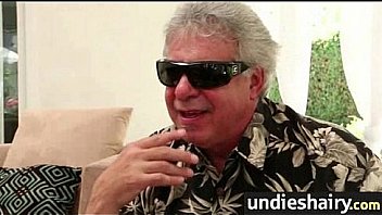 Hairy pussy in lacy undies 14