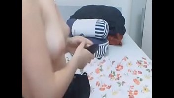 Horny brunette fingering ass and rubs clit