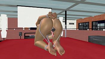 3d animation porn video of a beautiful big breasted girl pussy and anal hole play