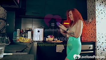 Redhead hottie with tattoos loves my cock