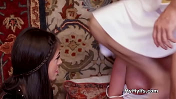 Greek goddess shares cock with a sexy brunette