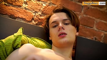 Hung Boy Zachary Pumps His Big Uncut Cock In His Hand thumbnail