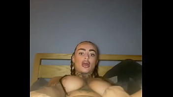 Horny goth fucks herself hard