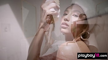 Smoking hot naked latin beauty relaxing in the bath