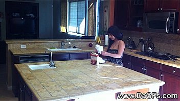 Experienced tongue licks young pussy