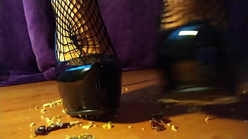 Cerials crushed under sexy shoes