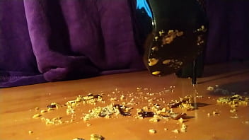 Cerials crushed under sexy shoes