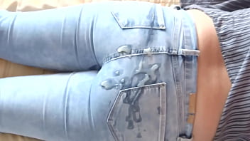 I please my stepson so he cums in my ass with jeans two cameras