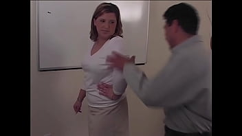 Hailey is chubby & co worker strips & spanks her with a belt