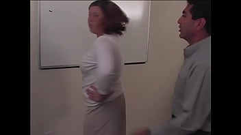 Hailey is chubby & co worker strips & spanks her with a belt