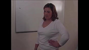 Hailey is chubby & co worker strips & spanks her with a belt