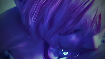 Beautiful pink girl carelessly takes in her mouth