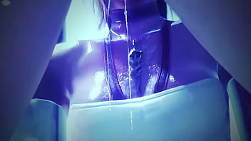 Beautiful pink girl carelessly takes in her mouth